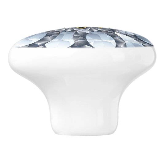 Imitate Diamonds & Black Geometric Muster Keramikknauf (Seitenansicht)