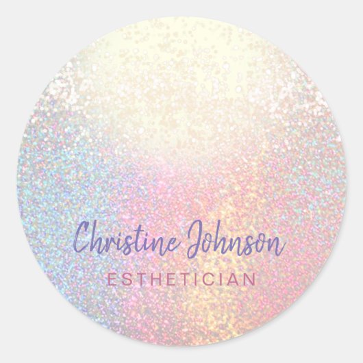 Imitate, die Regenbogen-Glitzer funkeln Runder Aufkleber (Vorderseite)