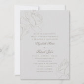 Imitate, die Rose besetzt haben Elfenbein feierlic Einladung (Vorderseite)