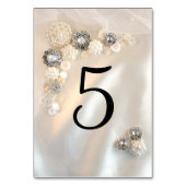 Imitate Die Tasten Weiße Perle und Diamant Tischnummer (Rückseite)