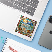 Imitate Dolphin-Aufkleber aus Hartglas Aufkleber (Laptop mit iPhone)