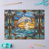 Imitate Dolphin aus festem Glas für Decoupage Kuns Seidenpapier (Basteln)