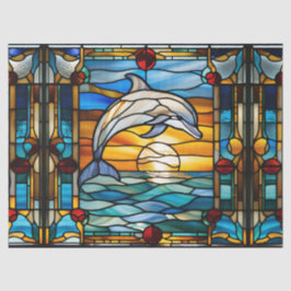Imitate Dolphin aus festem Glas für Decoupage Kuns Seidenpapier