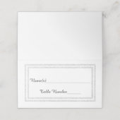 Imitate Doppelsilberne Glitzer Trim - Escortkarte Platzkarte (Außenseite Aufgefaltet)