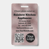 Imitate Dunkelrosa Metallisches ID-Abzeichen Ausweis (Rückseite)