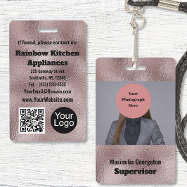 Imitate Dunkelrosa Metallisches ID-Abzeichen Ausweis