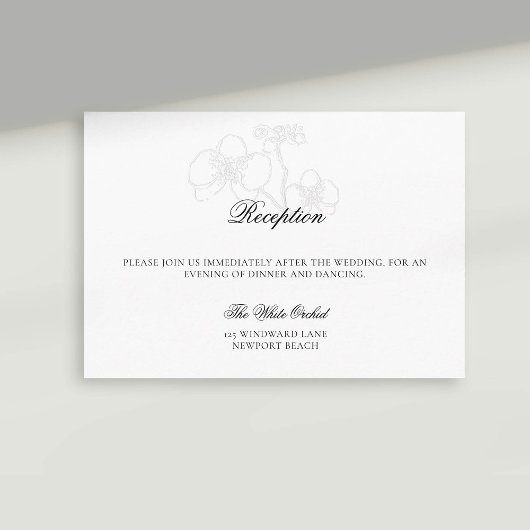 Imitate Eingeweihte Orchid Feierliche Empfang Hoch Begleitkarte