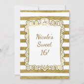 Imitate - Einladungen für goldene Foil & White Hea (Vorderseite)