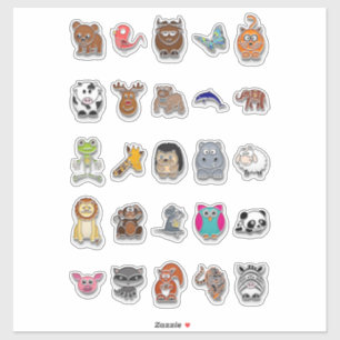 Imitate Emamel Button Tiere Aufkleber
