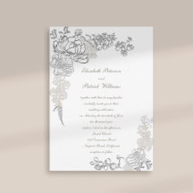 Imitate Embossed Elfenbeinpeony Calligraphy Weddin