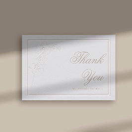 Imitate Embossed Orchid Rahmen Elfenbeinheirat Vie Dankeskarte