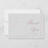 Imitate Embossed Orchid Rahmen Elfenbeinheirat Vie Dankeskarte (Vorderseite)