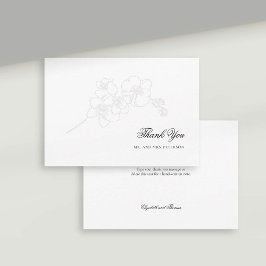 Imitate Embossed Orchids Elegant Wedding Vielen Da Dankeskarte