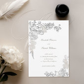 Imitate Embossed Peony Calligraphy Chic Ivory Hoch Save The Date