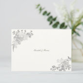 Imitate Embossed Peony Classic Chic Hochzeit Viele Dankeskarte (Stehend Vorderseite)