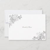 Imitate Embossed Peony Formal Chic Hochzeit Vielen Dankeskarte (Vorderseite)