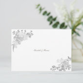 Imitate Embossed Peony Formal Chic Hochzeit Vielen Dankeskarte (Stehend Vorderseite)