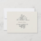 Imitate Embossed Peony Formal Ecru Hochzeit Vielen Dankeskarte (Vorderseite)
