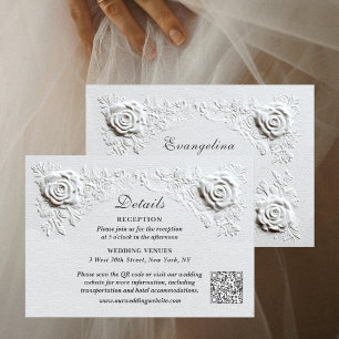 Imitate Embossed Rose Elegante Skriptdetails Hochz Begleitkarte