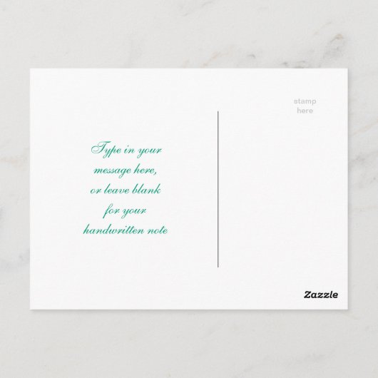 Imitate Emerald Gemstone Metallic Shiny Gold Damas Postkarte (Rückseite)