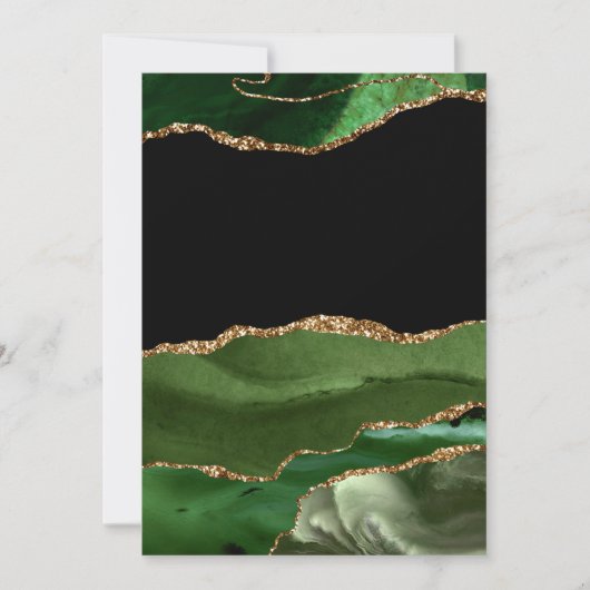 Imitate Emerald Green Marble Agate zeitgenössisch Einladung (Vorderseite)