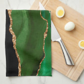 Imitate Emerald Green Marble Agate zeitgenössisch Geschirrtuch (Viertel Falte)