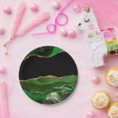 Imitate Emerald Green Marble Agate zeitgenössisch Pappteller (Party)