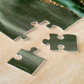 Imitate Emerald Green Marble Agate zeitgenössisch Puzzle (Seite)