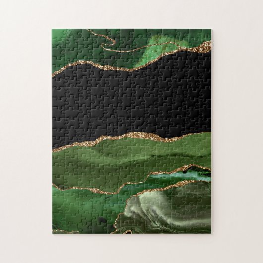 Imitate Emerald Green Marble Agate zeitgenössisch Puzzle (Vertikal)