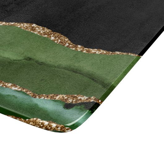 Imitate Emerald Green Marble Agate zeitgenössisch Schneidebrett (Ecke)