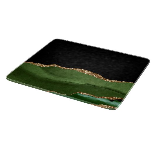 Imitate Emerald Green Marble Agate zeitgenössisch Schneidebrett (Ecke)