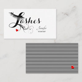 Imitate Eyelashes Techniker Rotes Herz und Streife Visitenkarte