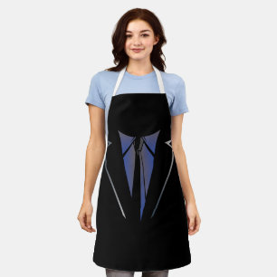 Imitate Fake Tuxedo Anzug Vest und Krawatte Unabh Schürze