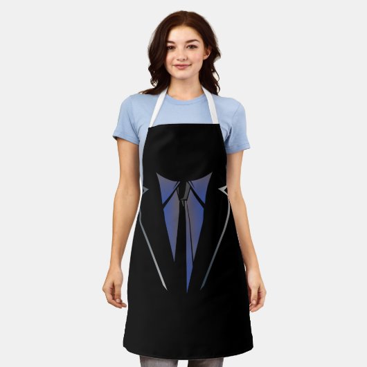 Imitate Fake Tuxedo Anzug Vest und Krawatte Unabhä Schürze (Getragen)