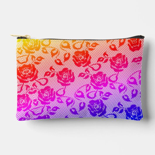 Imitate Farbige Rose Lace Fishnet Zubehörtasche (Vorderseite)