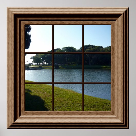 Imitate Fenster Ansicht Friedlich Landschaftsbild Poster (Vorne)