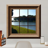 Imitate Fenster Ansicht Friedlich Landschaftsbild Poster