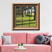 Imitate Fenster Friedliche Landschaft mit Bäumen a Leinwanddruck (Insitu (Wohnzimmer))