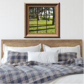 Imitate Fenster Friedliche Landschaft mit Bäumen a Leinwanddruck (Insitu (Schlafzimmer))