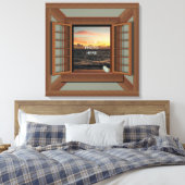 Imitate Fenster mit einer benutzerdefinierten Lein Leinwanddruck (Insitu (Schlafzimmer))