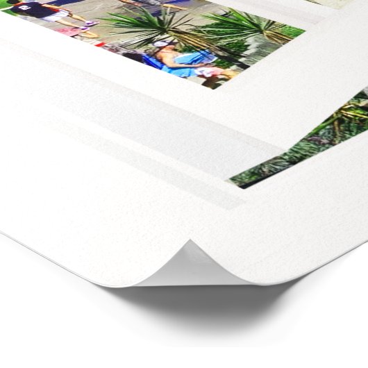 Imitate Fenster mit Strand und Ozean Custom Größe! Poster (Ecke)