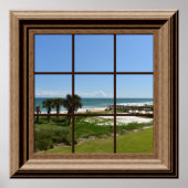 Imitate Fenster Ocean View Palm Trees Beach Tropic Poster (Vorne)