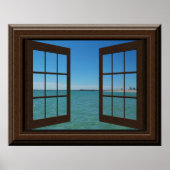 Imitate Fenster Poster Aquamarine Ozean Szene Ruhe (Vorne)