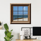 Imitate Fenster Poster Beach Szene Entspannung Ans (Heimbüro)