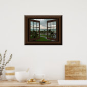 Imitate Fenster Poster Friedlich Ocean Szene Tropi (Küche)