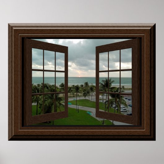 Imitate Fenster Poster Friedlich Ocean Szene Tropi (Vorne)