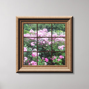 Imitate Fenster Rose Garten Leinwand Kunst, Dichtu