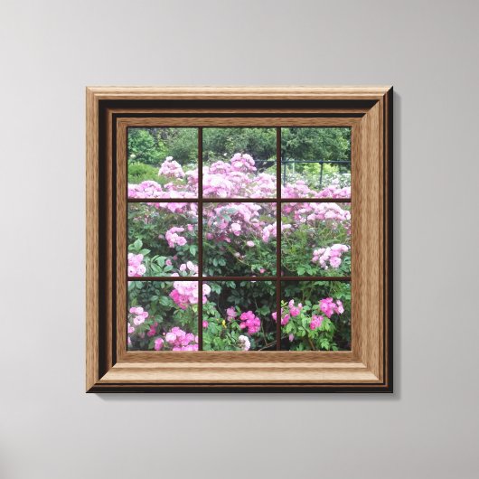 Imitate Fenster Rose Garten Leinwand Kunst, Dichtu (Vorderseite)
