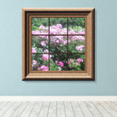 Imitate Fenster Rose Garten Leinwand Kunst, Dichtu (Insitu (Holzboden))