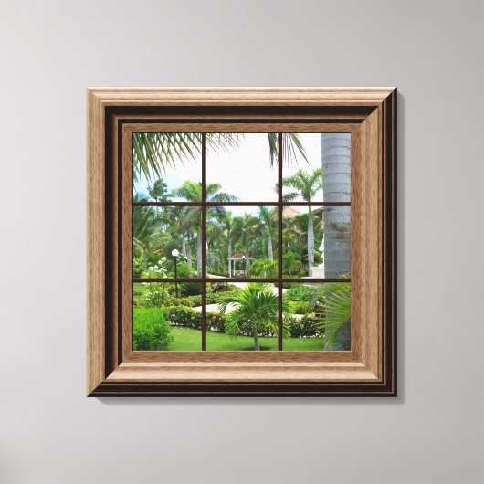 Imitate Fenster Szene Tropical View Leinwand Art (Vorderseite)